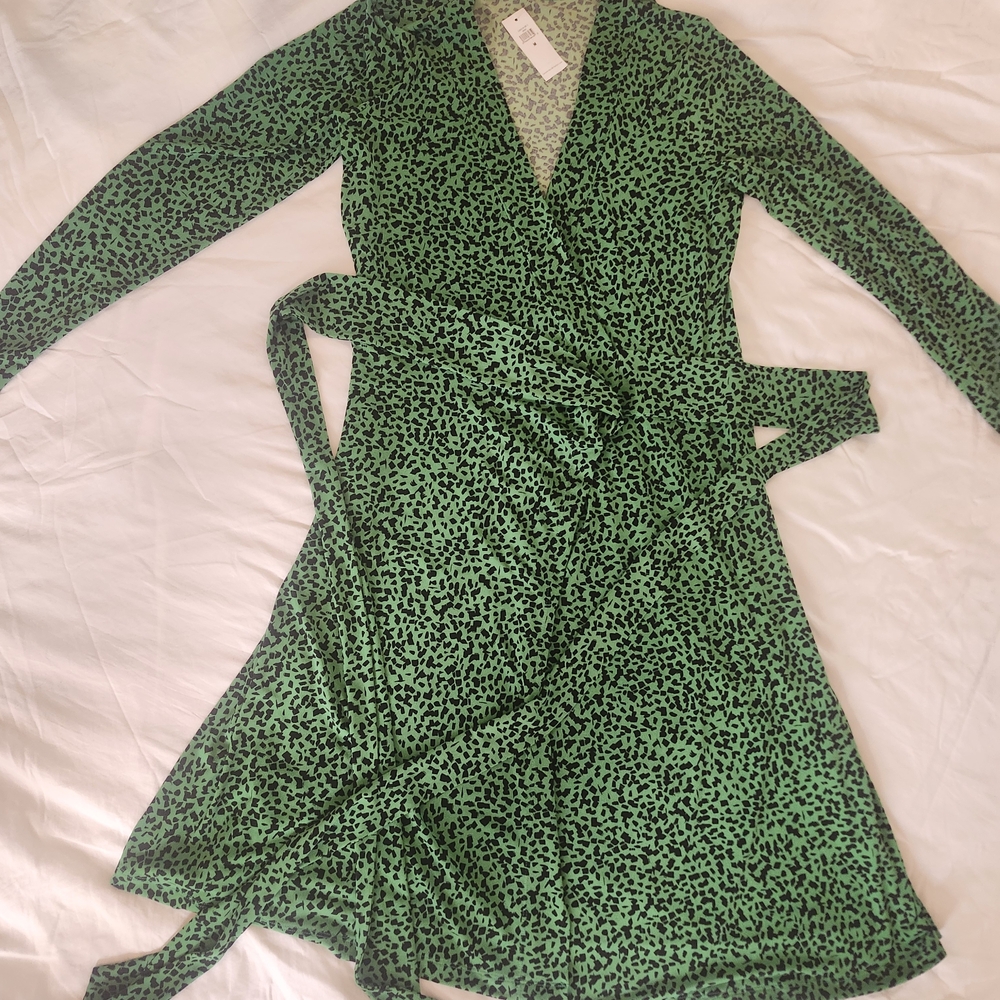 Banana Republic Green Patterned Midi Dress